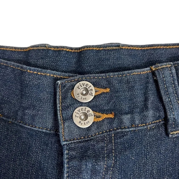 Riveted by Lee Hand Painted Jeans Size 10 Long Dark Wash Handmade Custom Bottoms - Picture 7 of 11